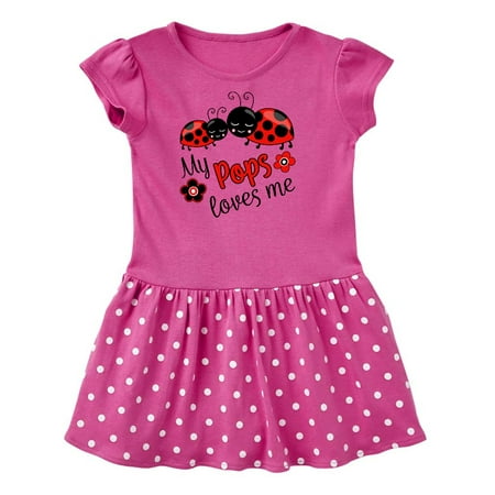 

Inktastic My Pops Loves Me with Cute Ladybugs Gift Toddler Girl Dress