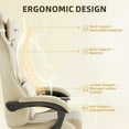 thumbnail image 5 of SOONTRANS Ergonomic Gaming Chair for Adult, Velvet Fabric High Back Gamer Game Chair with Footrest, Comfortable Computer Office Chair with Massage Lumbar Cushion, Reclining Video Desk Chair, Beige, 5 of 10