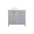 thumbnail image 3 of Elegant Decor Irene 36" Solid Wood and Stone Single Bathroom Vanity in Gray, 3 of 7