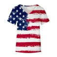 thumbnail image 4 of USSUMA Plus Womens Tops Dressy Casual V Neck Short Sleeve Women's Shirts and Blouses 4th of July USA Flag T-Shirts for Women Trendy Independence Day Patriotic Tunic Top Summer Beach, 4 of 5