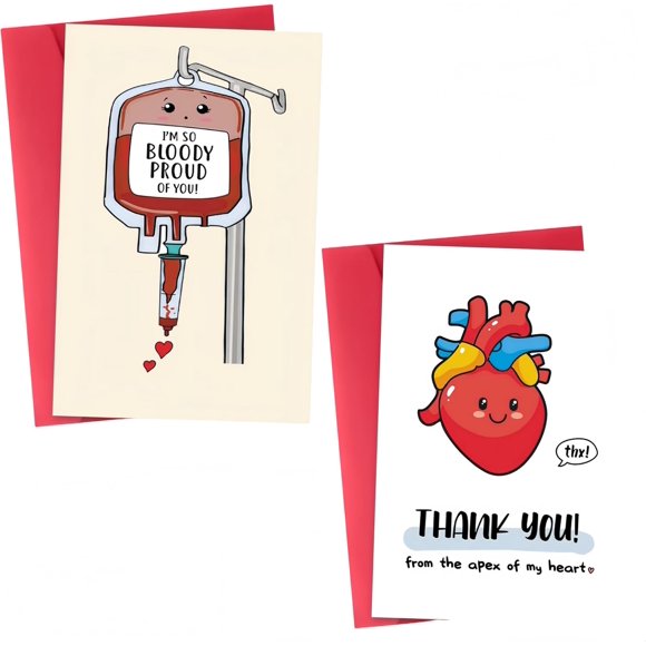 2 Pcs Cartes de Héros des Soins de Santé - Cadeaux de Remise des Diplômes et de Reconnaissance pour les Professionnels de la Santé, Notes de Remerciement Amusantes pour Médecins, Infirmières et Personnel de Pharmacie