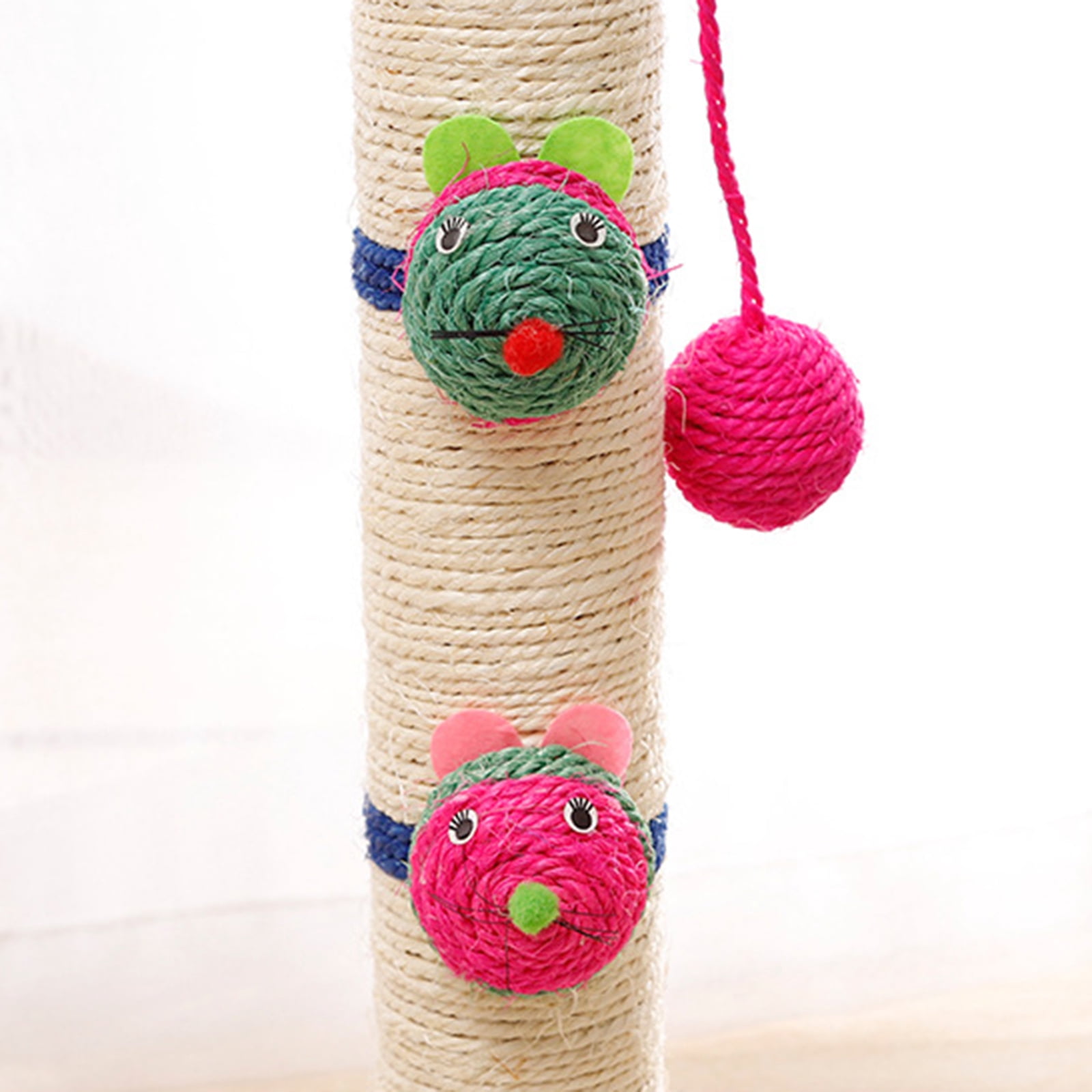Cats Scratcher Scratching Post with Mice Toy Teaser Interactive Kitten SisalHemp Scratcher Toy Furniture Protectors