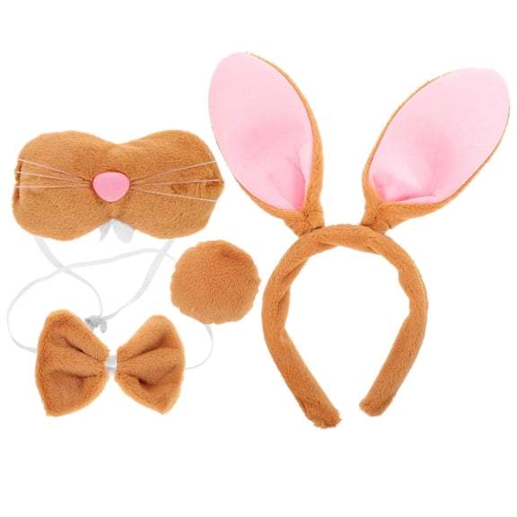 BESTYASH Cosplay Rabbit Ears Headband Brown Fabric Fun Design for Events 1Set