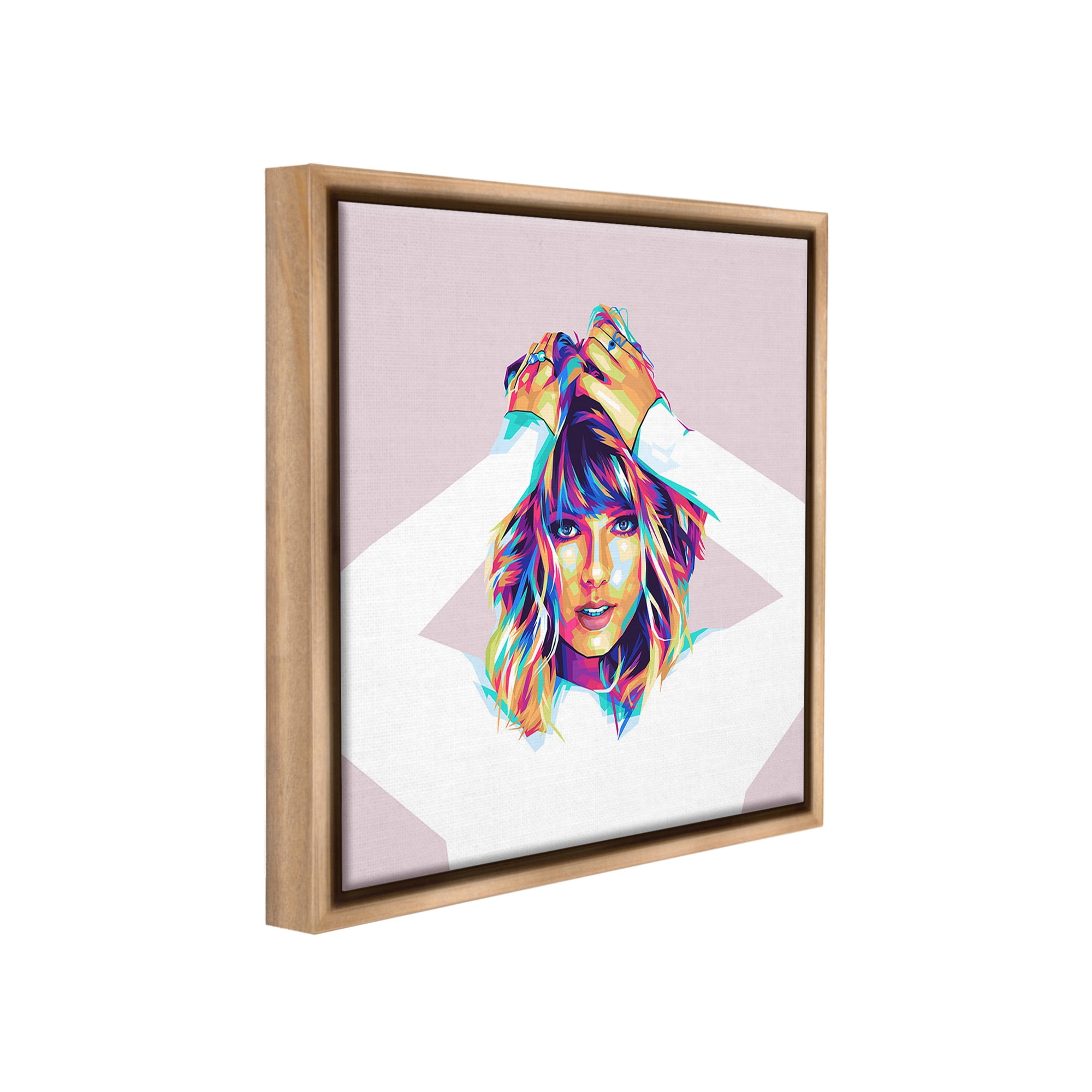 Stupell Industries Taylor with Bold Hues Abstract Painting Brown Floater Framed Canvas Art Print Wall Art, 18 x 18