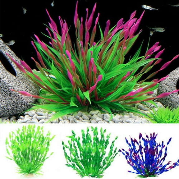 Cheers.US Artificial Seaweed Water Plants for Aquarium, Plastic Fish Tank Plant Decorations Appearance Hideout Decor Plastic Artificial Seaweed Fish Tank Decoration for Home