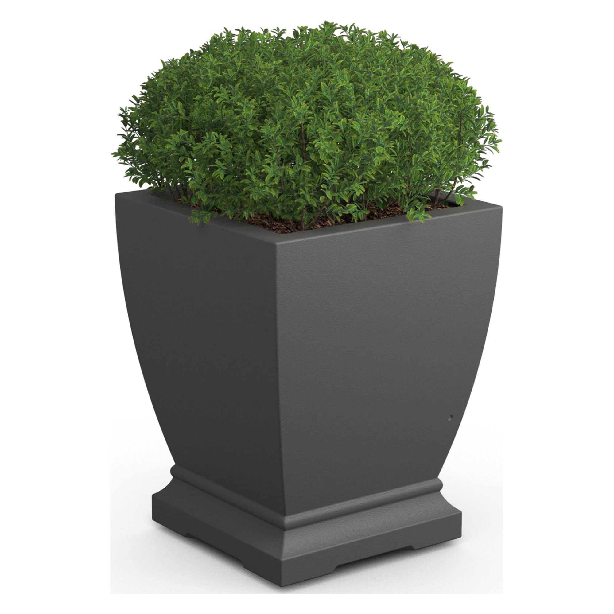 Acadia 15” x 15” x 18” Square Graphite Grey Self Watering Plastic Planter