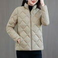 thumbnail image 4 of Lmnyox Women's Quilted Jacket Lightweight Long Sleeve Zip Up Puffer Jacket Plus Size Stand Collar Coat, 4 of 9
