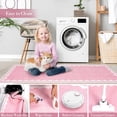 thumbnail image 6 of Scalloped Runner Rug 2'x3' for Hallway & Bathroom - Non Slip, Machine Washable Soft Carpet - Kitchen, Bedroom, Nursery Floor Mat (Pink), 6 of 6