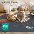 thumbnail image 4 of ODIKA 6'x9' Washable Area Rug Non-Slip, Chair-Friendly, Playroom Explorer Featuring Characters Science Theme Classroom for Dining Room, Under Table, Office Décor, 4 of 7