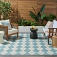 thumbnail image 4 of Nourison Positano 9' x 12' Aqua Diamond Modern Flatweave Indoor/Outdoor Rug, 4 of 12