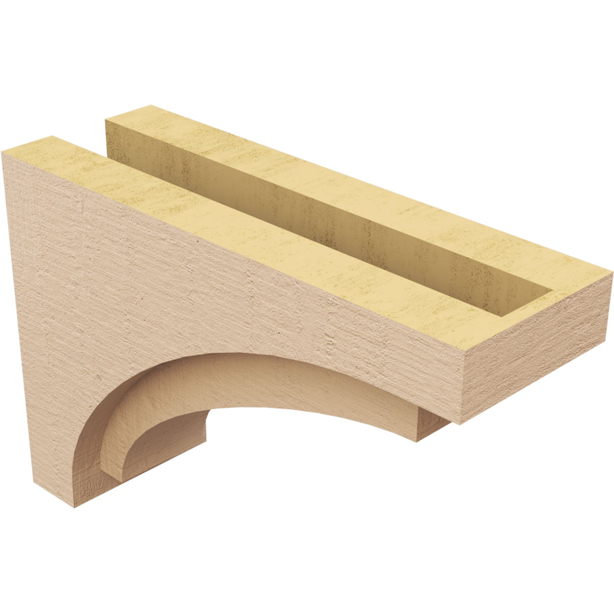 5"W x 15"D x 10"H Classic Rivera Rough Cedar Woodgrain TimberThane Corbel, Primed Tan