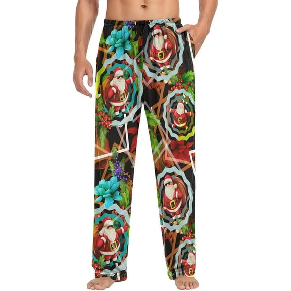 HPINK-T Men's Pajama Pants 100% Cotton Lounge Soft Warm Sleepwear Pants PJ Bottoms Drawstring and Pockets