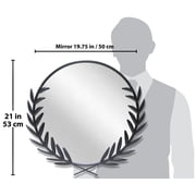 Infinity Instruments Emperor Black Round Transitional 22-inch Wall Mirror