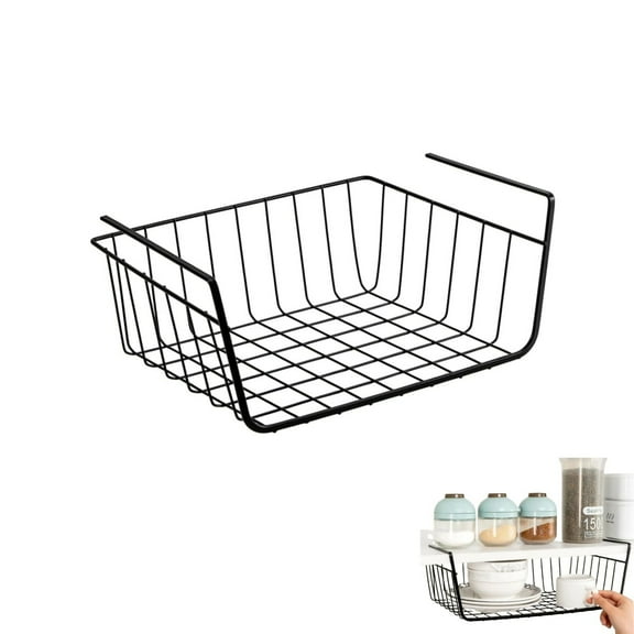 Under Shelf Wire Basket,TGY Fridge Shelves Shelf,Hanging Storage Basket Under Shelf Storage Organizer for Kitchen,Pantry,Desk Bookshelf,1Pcs
