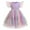 Rainbow Purple, variant on IBTOM CASTLE Kids Girls Princess Tulle Tutu Dress Flutter Sleeve Star Glitters Rainbow Birthday Party Pageant Summer Dresses 5-6 Years Hot Pink