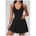 thumbnail image 2 of PISONIC Robe de Tennis à Col en V Profond avec Short Intégré et Soutien-Gorge Robe Athlétique pour Femmes Robe d'Entraînement de Golf d'Été avec Poches, 2 of 7