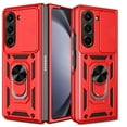 thumbnail image 5 of Elegant Choise Case with Ring Stand and Slide Camera Lens for Samsung Galaxy Z Fold 5 5G, Red, 5 of 16