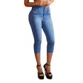 thumbnail image 1 of Capri Mujer Tiro Alto Push Up Mezclilla Stretch Azul, 1 of 5
