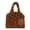 Brown, variant on Cute Faux Fur Purse for Women Novelty Furry Handbag Tote Plush Shoulder Purse Funny Crossbody Bag