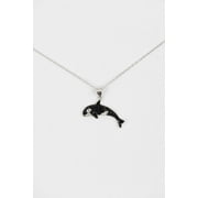 Killer Whale Orca Crystal Sterling Silver Necklace