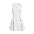 thumbnail image 4 of Antinious Ladies Sleeveless V-Neck Button Soft Loose Versatile Daily Casual Dress, 4 of 5