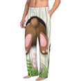 thumbnail image 2 of Easygdp Brown Bunny Men's Pajama Pant, Sleep Elastic Waistband Lounge Pants - X-Large, 2 of 9