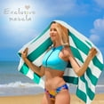 thumbnail image 6 of Exclusivo Mezcla 4-Pack Cotton Large Cabana Stripe Beach Towels, Super Absorbent Soft Plush Pool Towel, Bath Towel (Turquoise, 30"x60"), 6 of 9