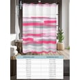 thumbnail image 6 of No Hook Shower Curtain with Snap in Liner,Gradient Pink Grey Stripes Waterproof Bath Curtain Double Layers with See Through Top Window,Modern Abstract Geometric Hotel Shower Curtains 36x72in, 6 of 9