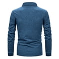 thumbnail image 4 of Zylanna Men's Long Sleeve Polo Shirts with Chest Pocket, Turndown Collar Spring Fall Slim Fit Solid Casual Pullover Tops for Man Dark Blue, 4 of 5