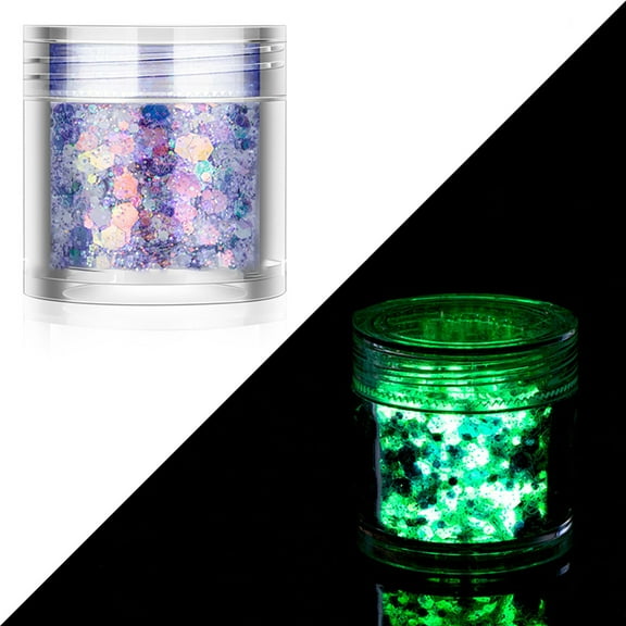 YIEMEEN 1/12 Color Luminous Cosmetic Glitter Hexagon Sequin Glow in The Dark Glitter