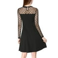 thumbnail image 2 of MODA NOVA Junior's Mesh See Through Heart Polka Sheer Skater Dress, 2 of 5