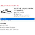 thumbnail image 2 of Multi Rib Belt - Compatible with 2006 - 2010 SC430 2007 2008 2009, 2 of 2