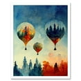 thumbnail image 1 of Forest Reflections On Hot Air Balloons Watercolour Art Print Framed Poster Wall Decor 12x16 inch, 1 of 5