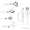 thumbnail image 3 of DUAL USB-C + MicroUSB Switch Cable Compatible with Samsung Galaxy S22+ 5G Provides All Around True USB Fast Quick Charging Speeds! (White), 3 of 5