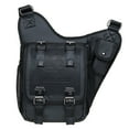 thumbnail image 1 of Mens Vintage Canvas Shoulder Messenger Bag Chest Leather Patchwork Messenger Bag(03-2BLACK), 1 of 5
