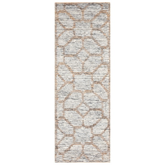 SAFAVIEH Natural Fiber Philander Geometric Runner Rug, Beige/Ivory, 2'3" x 7'