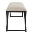 thumbnail image 4 of Uttermost 19.25" Coastal Metal Bench with Cushion in Black/Oatmeal, 4 of 7