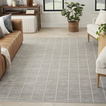 HomeRoots 553178 8 x 10 ft. Grey Geometric Rectangle Area Rug