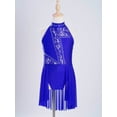 thumbnail image 3 of Aislor Robe de Danse Lyrique Moderne pour Filles, Robe Justaucorps en Dentelle Florale, Jazz Latin, Ballet, Bleu 12, 3 of 7