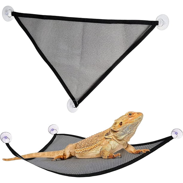 2 Piezas Serpiente Lagarto Reptil Lagartos Reptiles Lagarto Hamaca con Ventosa Portátil Malla Hamaca Lagarto Tumbona Esquina Hamaca Reptil Hamaca para Serpiente Camaleón Gecko y Lagarto