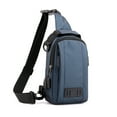 thumbnail image 1 of Qarigey Bolso de pecho para hombre, bolso de hombro, paquete deportivo para hombre, hebilla, soporte de viaje, compras informales, correa ajustable, Envolturas para manijas de equipaje Azul oscuro Qarigey AP012392-01, 1 of 6