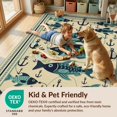 thumbnail image 4 of Design&I 8'x10' Washable Area Rug Fish Fishing Motif School Wave Marine Theme Hunting Animals Pat for Dining Room, Large Office, Lounge, Snag-Free, 4 of 7