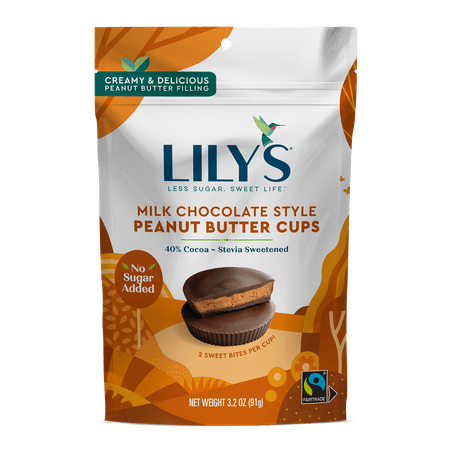 Lily’s Sweets Milk Chocolate Style Peanut Butter Cups, 3.2 oz