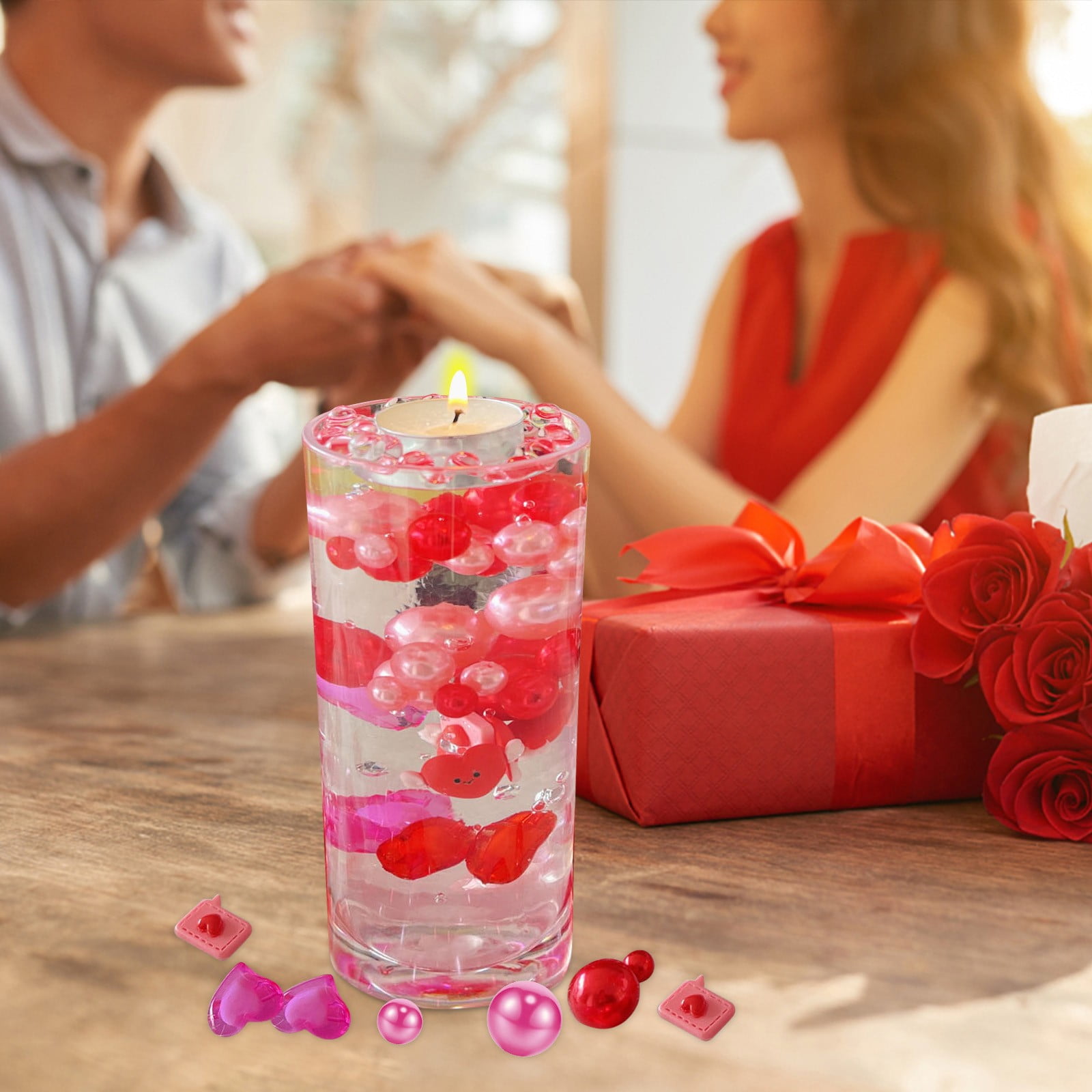 7052pcs/1set Valentine's Day Vase Filler, Heart High Heels Rose Pearl Vase  Filler, Vase Beads Candle Centerpieces For Valentine's Day Wedding Party Ta