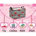 thumbnail image 3 of BOOHIT Valentines Day Basket Empty Heart Gifts Basket Kid Storage Bins Decor(Black Dash Red Love), 3 of 7