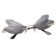 thumbnail image 4 of Gafas de sol Dragonfly Fernando Gafas de terre para mujer Vintage metal sin marco UV400 gris, 4 of 8
