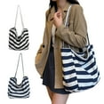 thumbnail image 1 of Bolso de hombro para mujer | Bolso casual de poliéster de moda, bolsa bandolera, correa ajustable | Azul oscuro o negro, 34x31x18cm, ligero, versátil para el día a día, 1 of 6