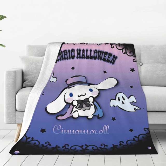Super Soft Blanket Picnic Cinnamoroll Throw Blanket Halloween Flannel Bedspread For OutdoorPattern Sofa Bed Cover