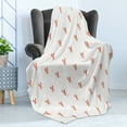thumbnail image 4 of Lobster Soft Flannel Fleece Throw Blanket, Pattern with Symmetrically Aligned Lobster on White Background, Cozy Plush for Indoor and Outdoor Use, 70" x 90", Vermilion and White, by Ambesonne, 4 of 5
