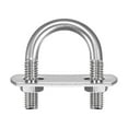 thumbnail image 1 of Unique Bargains Rond U-Bolts 2 Ensembles 22mm(0.87') Largeur Intérieure 39mm Longueur M6 304 Acier Inoxydable avec Rondelles et Plaques d'Écrous, 1 of 5